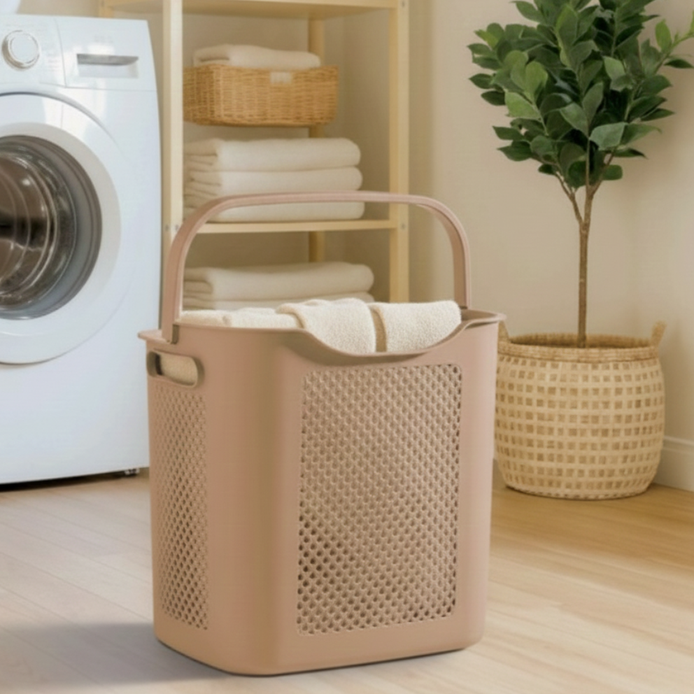 Carry & Store Knitted Design Laundry Basket