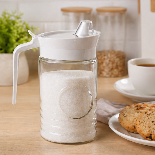 Rustic Design Glass Sugar Dispenser