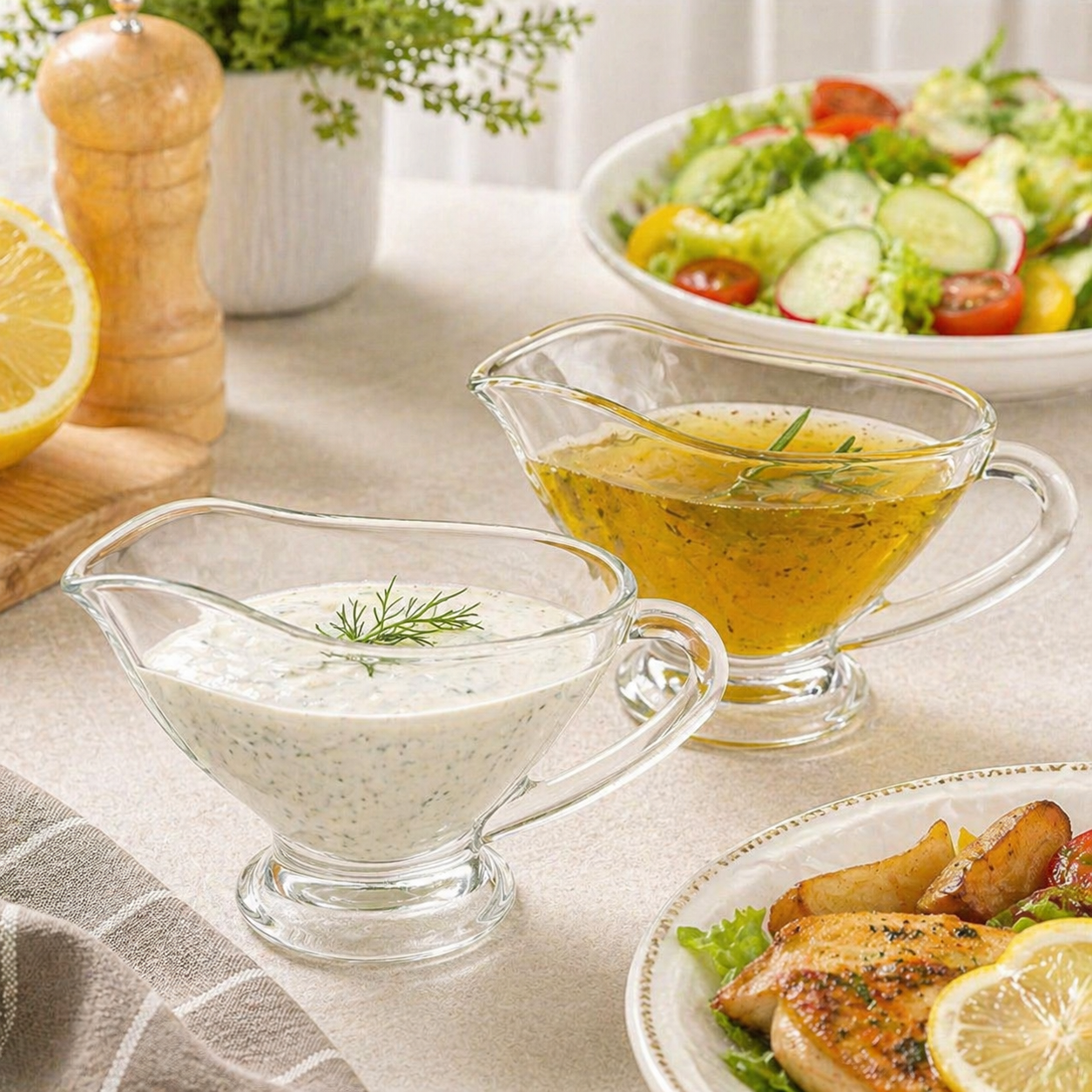 2-Pcs Sauce Dipping & Serving Glass Bowls