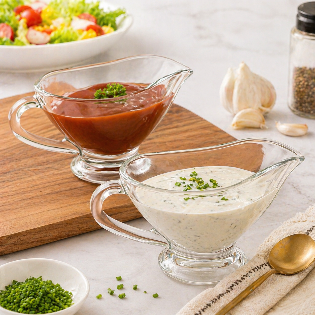 2-Pcs Sauce Dipping & Serving Glass Bowls